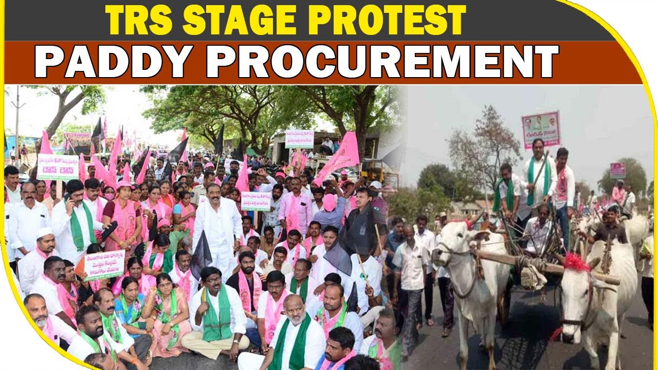 TRS Stage Protest in all Mandal Levels across Telangana over Paddy Procurement | BBN NEWS