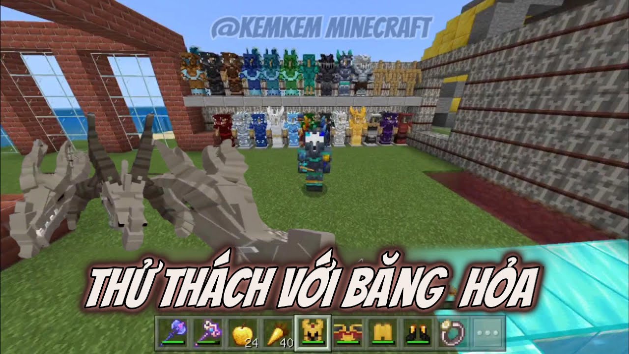 Thử th&aacute;ch sinh tồn băng hỏa | KemKem Minecraft