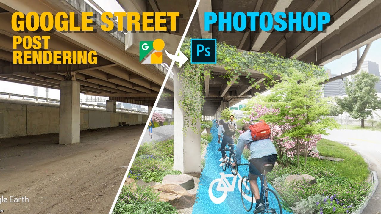 Google Street to Photoshop Post Rendering