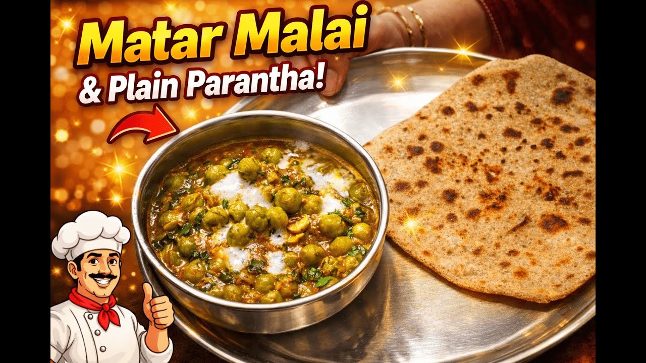 “Creamy Malai Matar Recipe | Soft Plain Paratha | Ghar Jaisa Khana | Easy Indian Dinner”