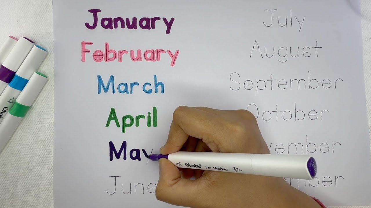 Months of the Year Tracing for Kids | January to December Writing Practice | Hindi