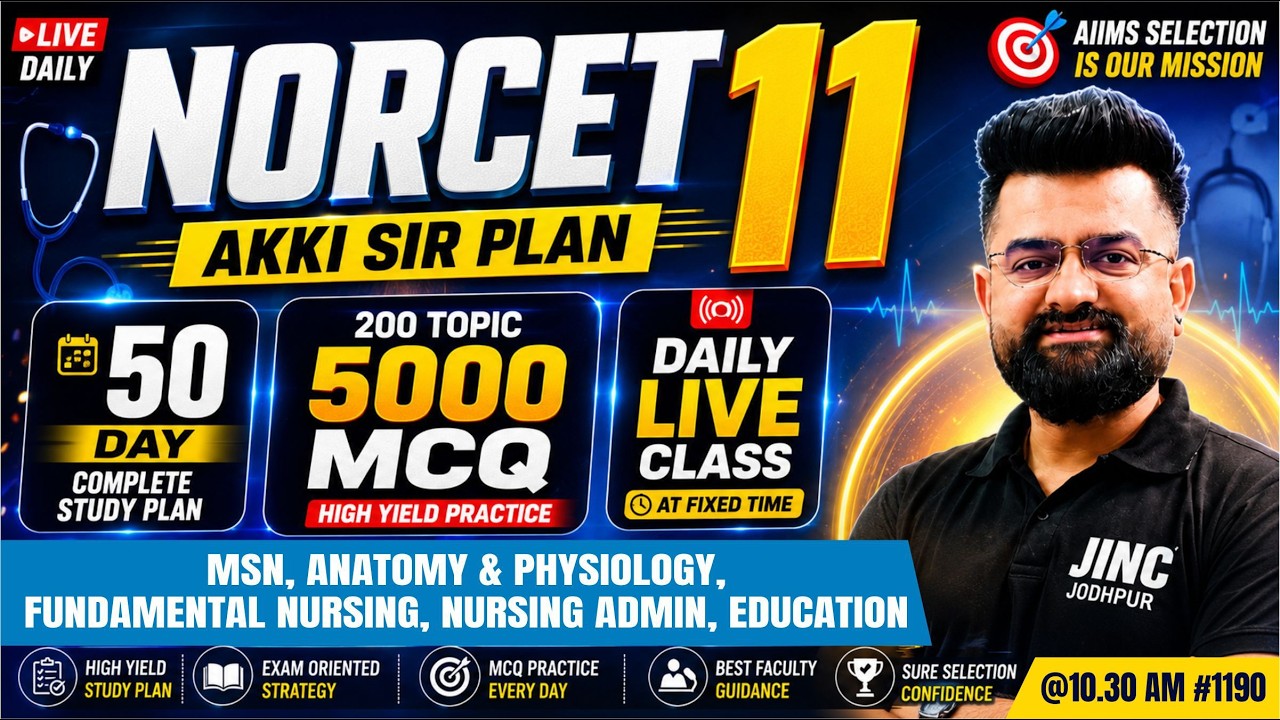 👉 NORCET 11 | OSSSC | RRB | SGPGIMS | Govt Nursing Exams | Live MCQ Class #1190 | Akki Sir