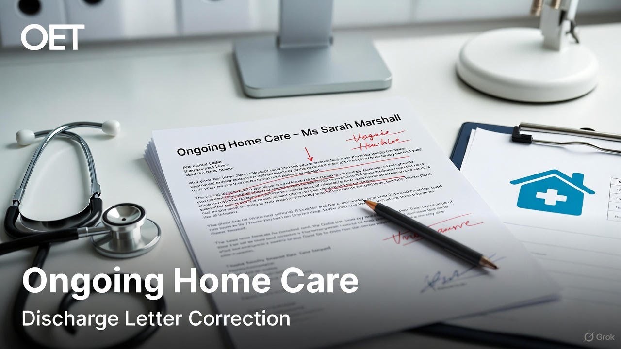 OET Writing: Sarah Marshall Home Care Letter Correction