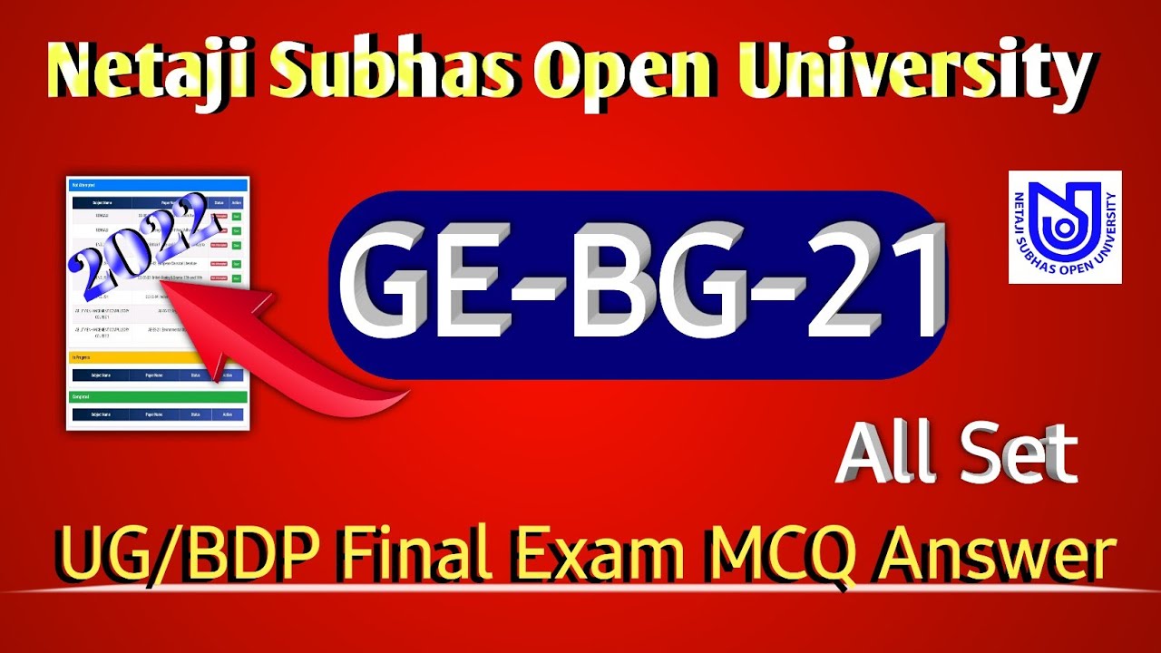 GE BG 21 Final Exam Answer 2022 | NSOU GE BG 21