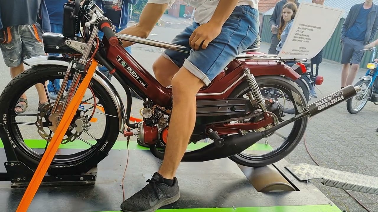 Puch Maxi rennpuch Prüfstandslauf 21,1ps wakü Umbau extrem