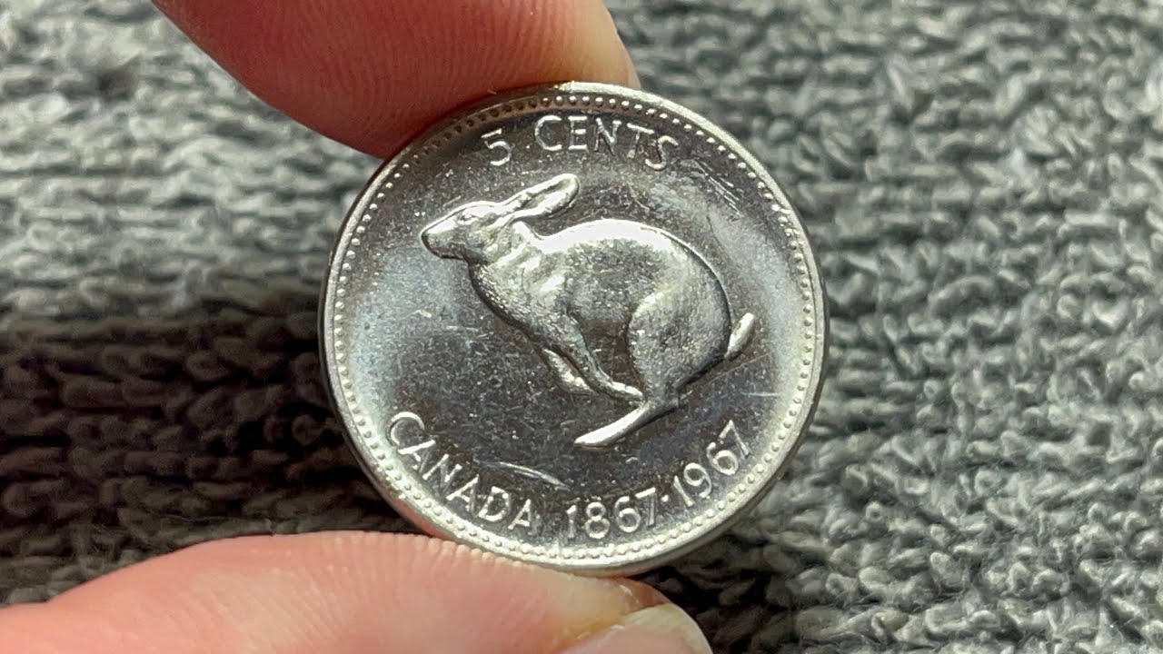 1967 Canada 5 Cents Coin - Centennial (Rabbit) • Values, Information, Mintage, History, and More