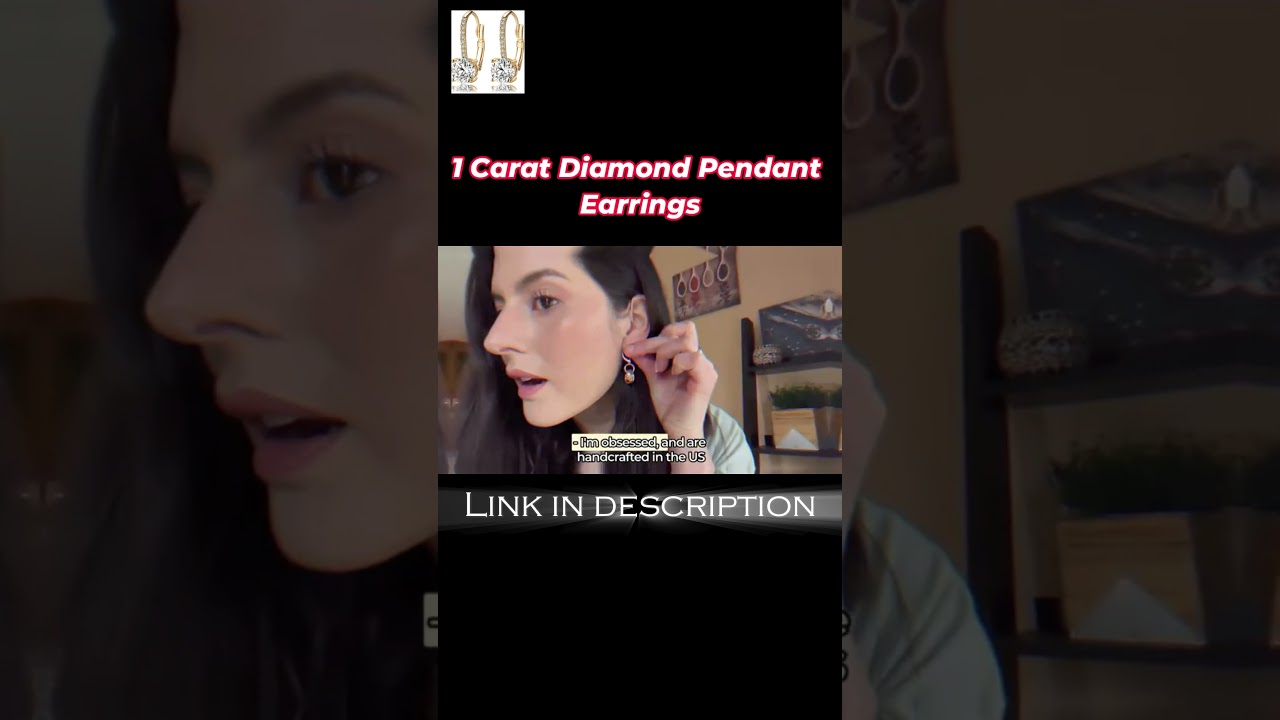 1 Carat Diamond Pendant Earrings 