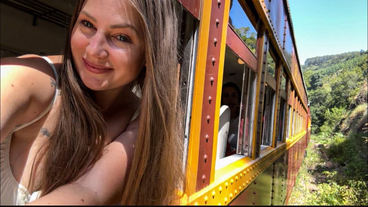 TREM DAS TERMAS - Passeio em frente à chácara! Piratuba-SC #vlognaroça #vlogemfamilia