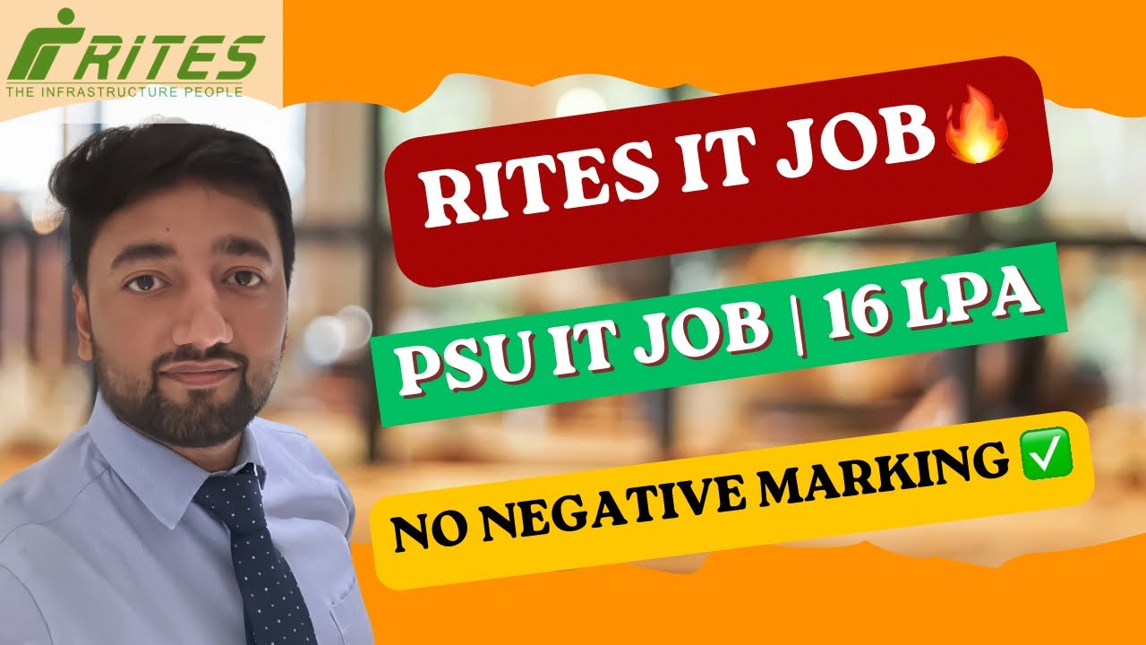 RITES IT Recruitment 2026 🔥 | ₹16 LPA Salary | No Negative Marking | PSU Job