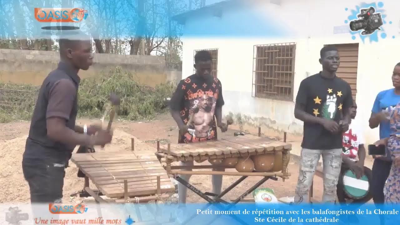 Petit moment de répétition avec les balafongistes de la chorale Ste Cécile de la Cathédrale😀😀