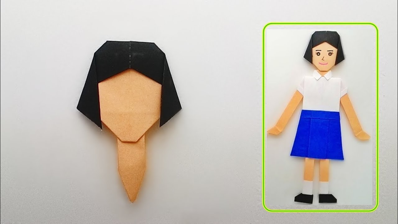 Origami doll : face and hair / พับกระดาษ ตุ๊กตา ใบหน้าและผม