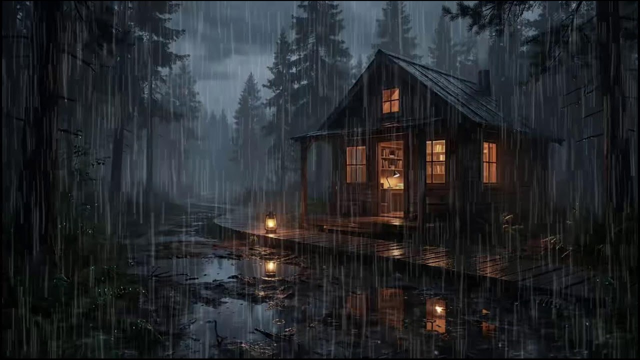 Cozy Forest Cabin Post Rain 🌧 | Relaxing Rain Audio for Insomnia, Deep Rest, and Quiet Rain Evenings