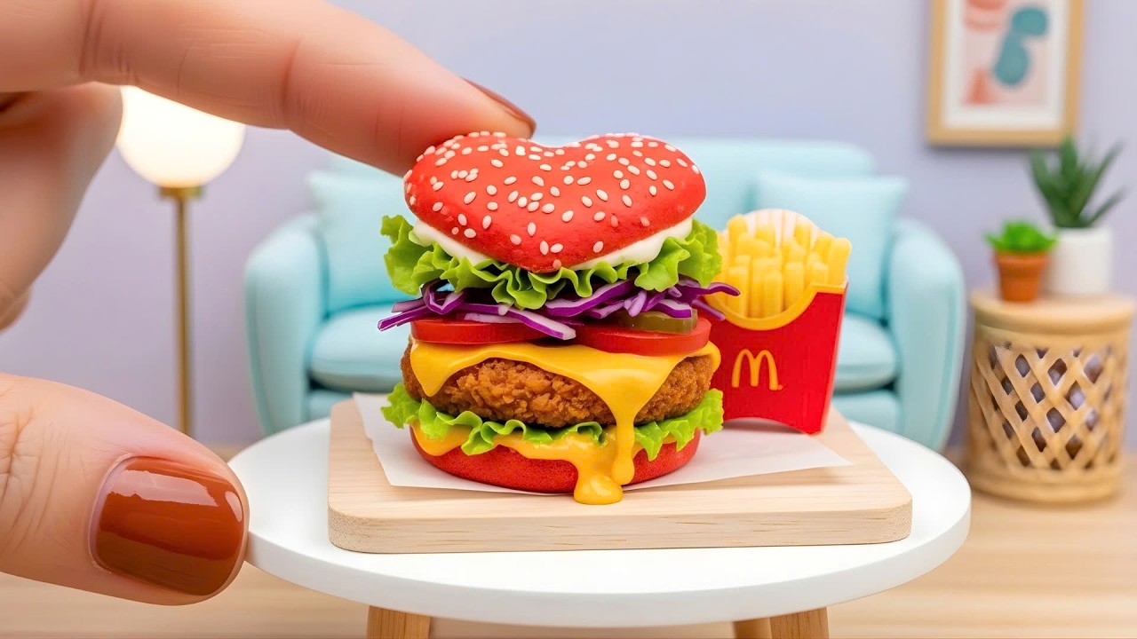 Cute Heart-Shaped Valentine Burger 🍔💖 | Best Mini Hamburger Compilation
