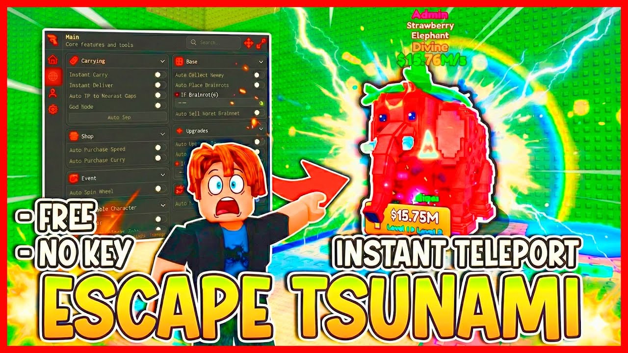🔥 SCRIPT PARA ESCAPA DEL TSUNAMI POR BRAINROTS | AUTO FARM - MODO DIOS - TP GAP | ROBLOX DELTA