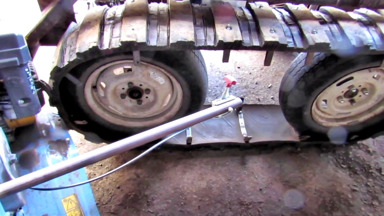 Гусеничный микротрактор из мотоблока. Обзор.  Homemade mini dozer