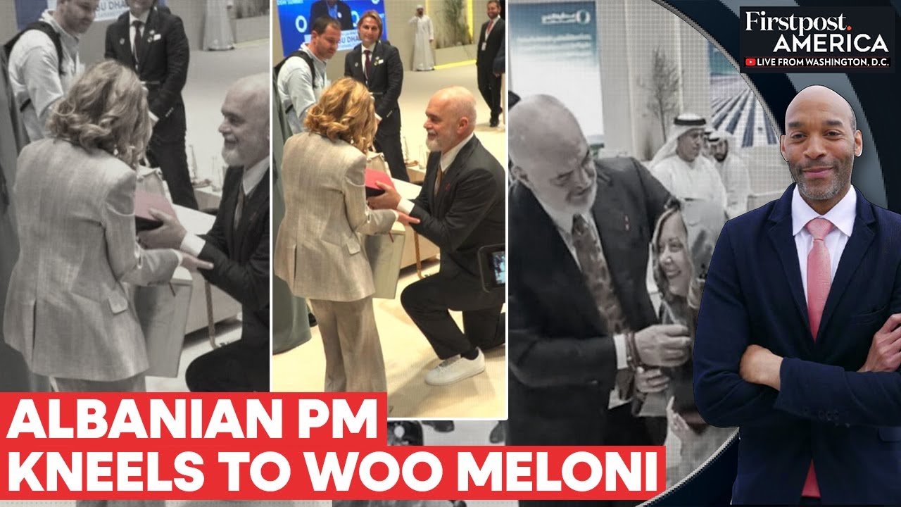 Albanian PM Kneels to Serenade Italy's Meloni and Seal $1 BN Energy Deal | Firstpost America | N18G
