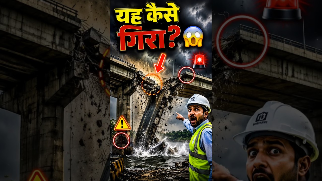 Why this massive Bridge collapsed? 😱 | Civil Engineering Mistakes 🤔 #shorts #bridge #collapse #rcc
