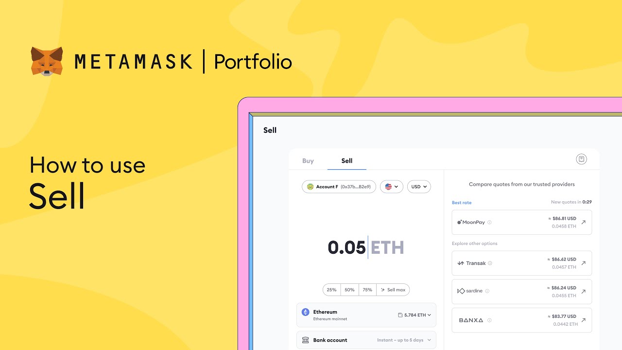 How to sell crypto on MetaMask