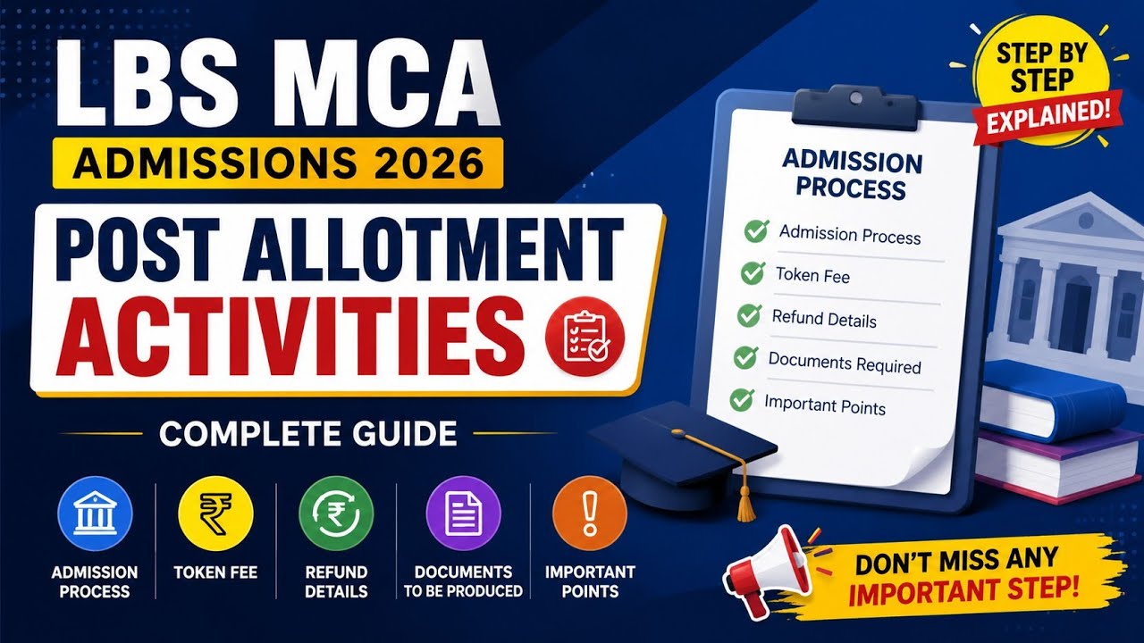 LBS MCA 2026 Admission : Watch This Before the Allotment Result! | Token Fee, Refund & Documents
