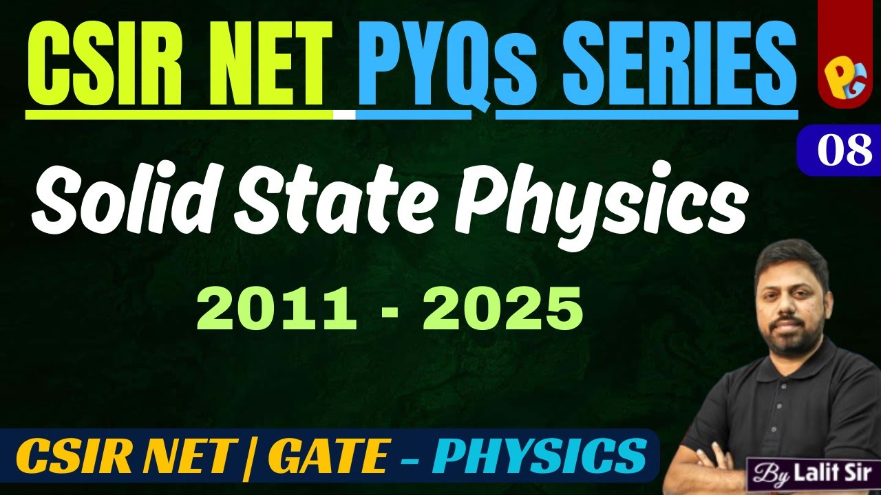 Solid State Physics PYQs (2011&ndash;2025) | Effective Mass , Fermi Energy | CSIR NET & GATE Physics