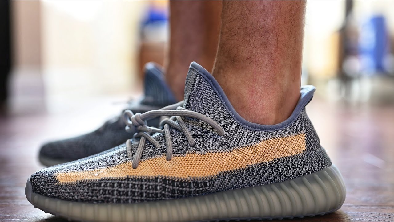 YEEZY 350 V2 ASH BLUE REVIEW & ON FEET!