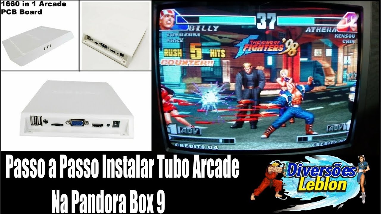 Como Instalar Tubo de fliperama Arcade  RGB CGA Na pandora Box 9 de 1660 jogos sem o Conector RGB