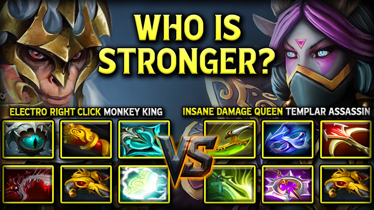 WHO IS STRONGER? | Electro Right Click Monkey King Vs. Insane Damage Queen Templar Assassin DotA 2