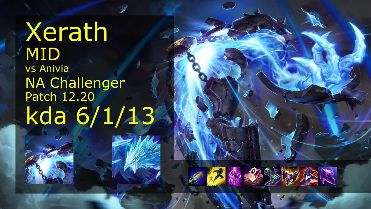 Xerath Mid vs Anivia - NA Challenger 6/1/13 Patch 12.20 Gameplay