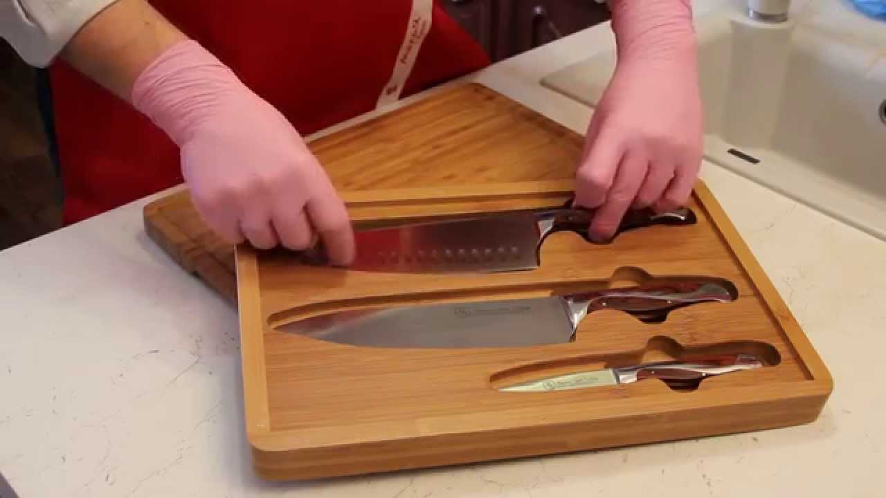 Набор из трех ножей и разделочной доски Hammer Stahl