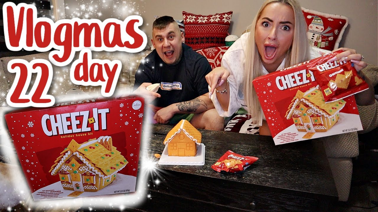 Build a CHEEZ IT Gingerbread House with us! *FUNNY* *Vlogmas Day 22*