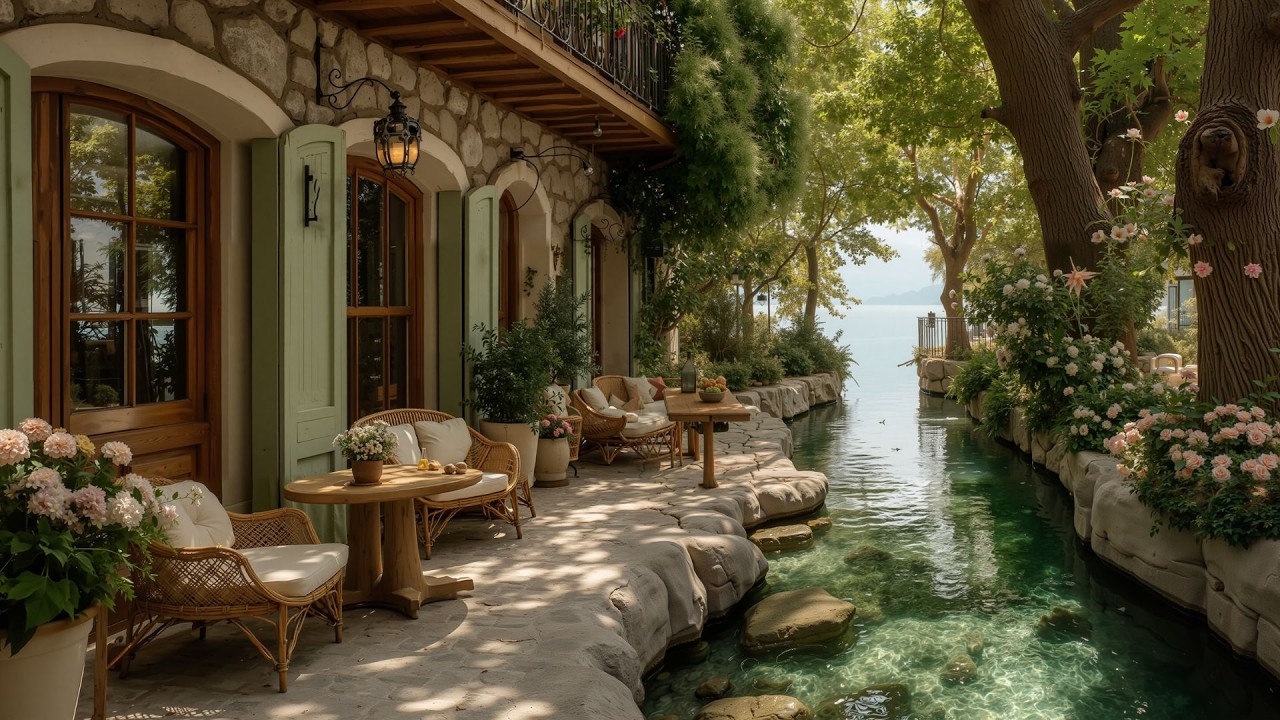 Elegant Morning Jazz in a Café ☕ Gentle Lakeside Jazz Background Music for Work & Focus