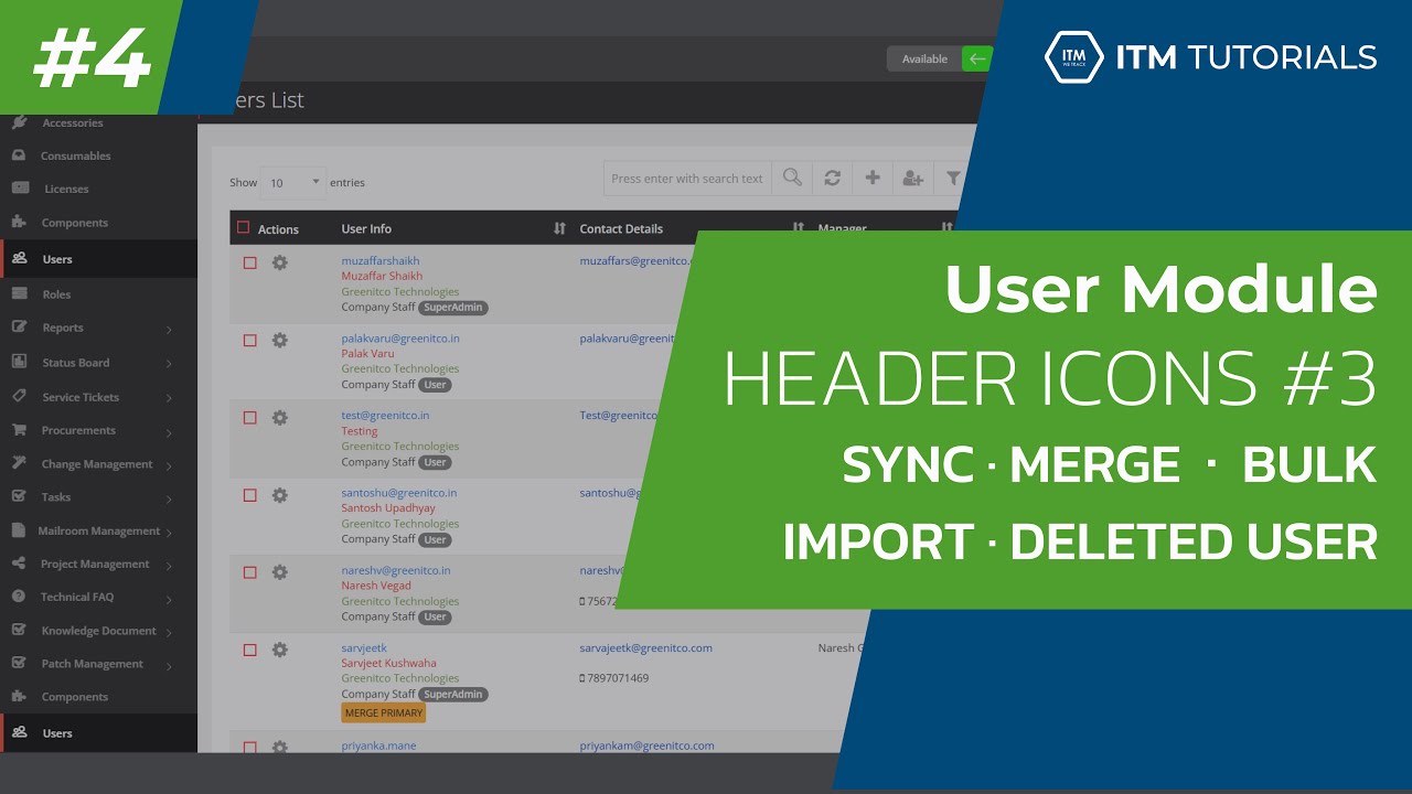 ITM Tutorials #4 | Azure Sync, Merge Users, Bulk Import & Deleted Users | Users Module