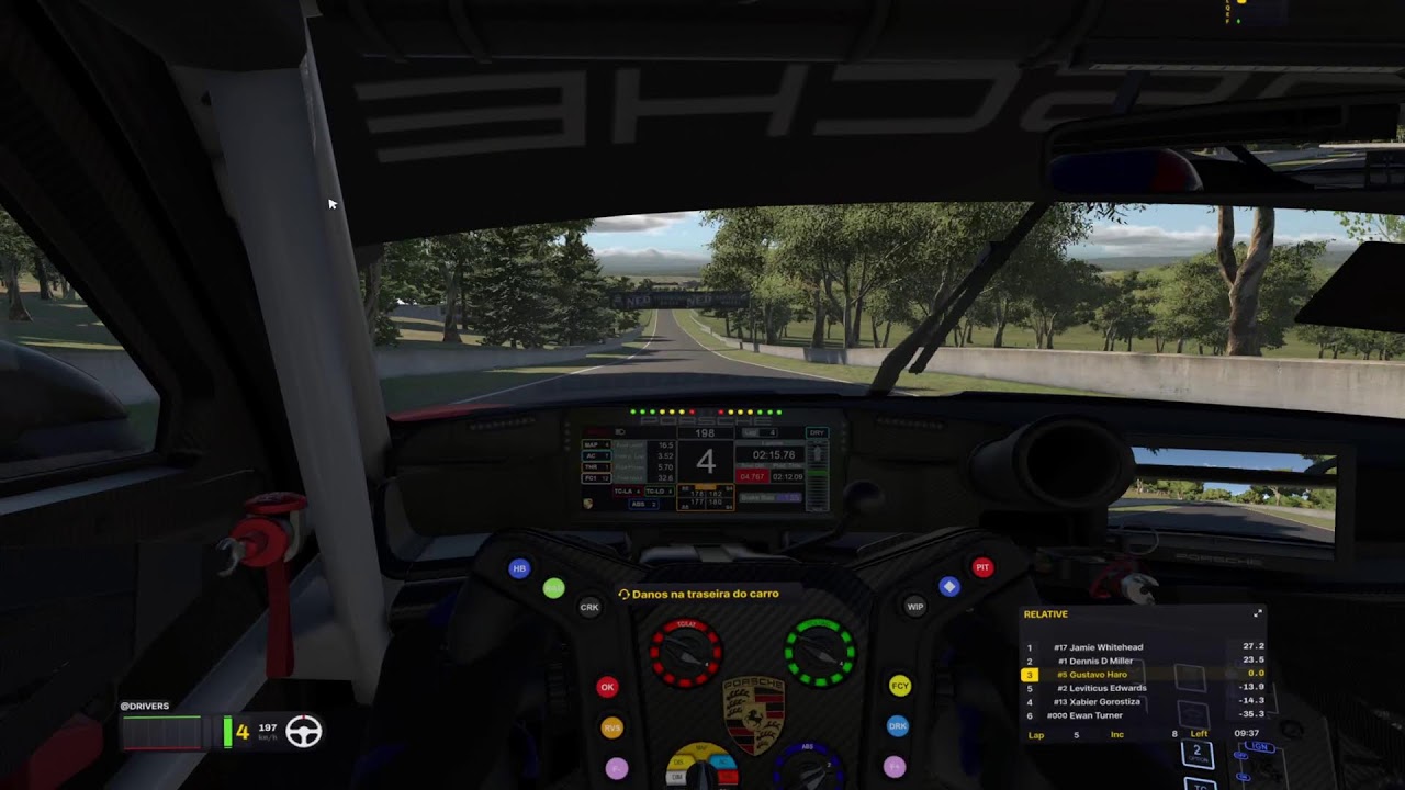 Porsche GT3R - iRacing VR - MountPanorama Bathrust  - Onboard Race