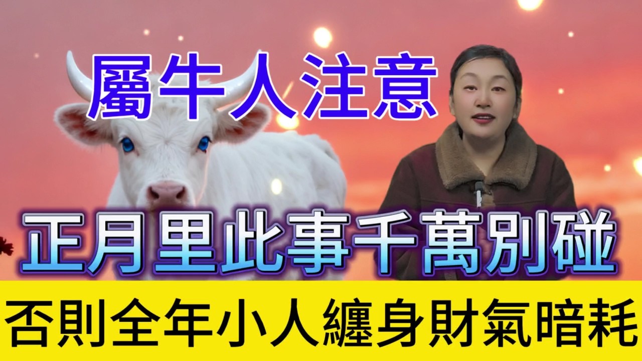 屬牛人注意：大年剛過這件事千萬別碰，否則全年小人纏身 諸事不順!#運勢 #補財庫旺財氣 #財富 #正能量 #命理 #漏財