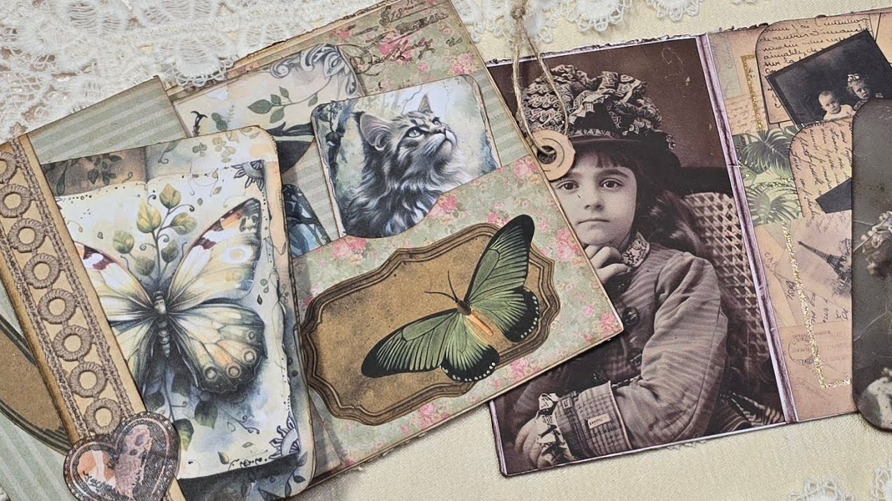 Flip out - Pocket aus Briefumschlag mit 15x15 Papier - einfach und sehr sch&ouml;n - f&uuml;rs Junk Journal