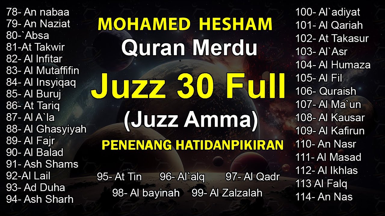 Juz 30 (Juz Amma)Full| Al Quran| Mohamed Hesham | Beautiful Quran Recitation| English Translation