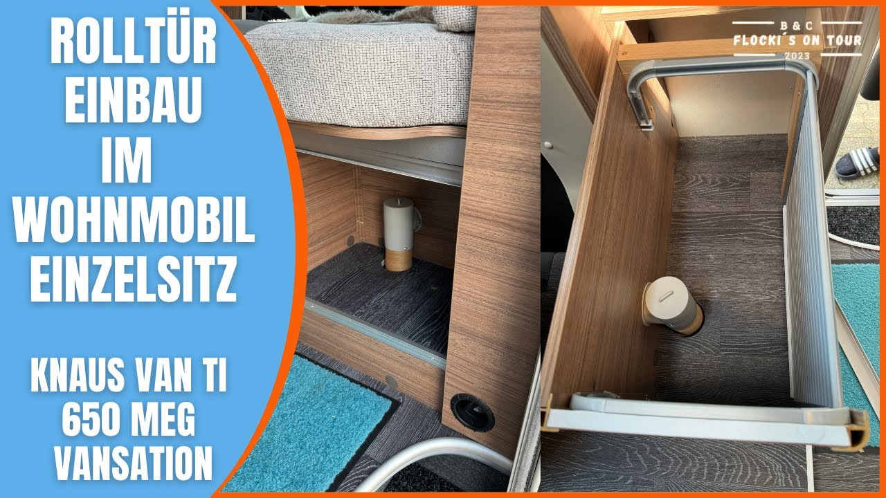 ✏️ Stauraum unterm Wohnmobil Einzelsitz nutzen. Einbau Rollo