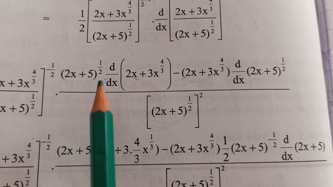 Calculus : Chain Rule & Quotient Rule Differentiating || Quotient Rule inside a Chain Rule