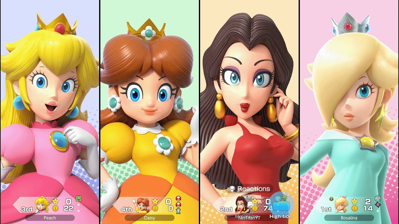 Super Mario Party Jamboree - Pauline vs Peach vs Daisy vs Rosalina - Goomba Lagoon