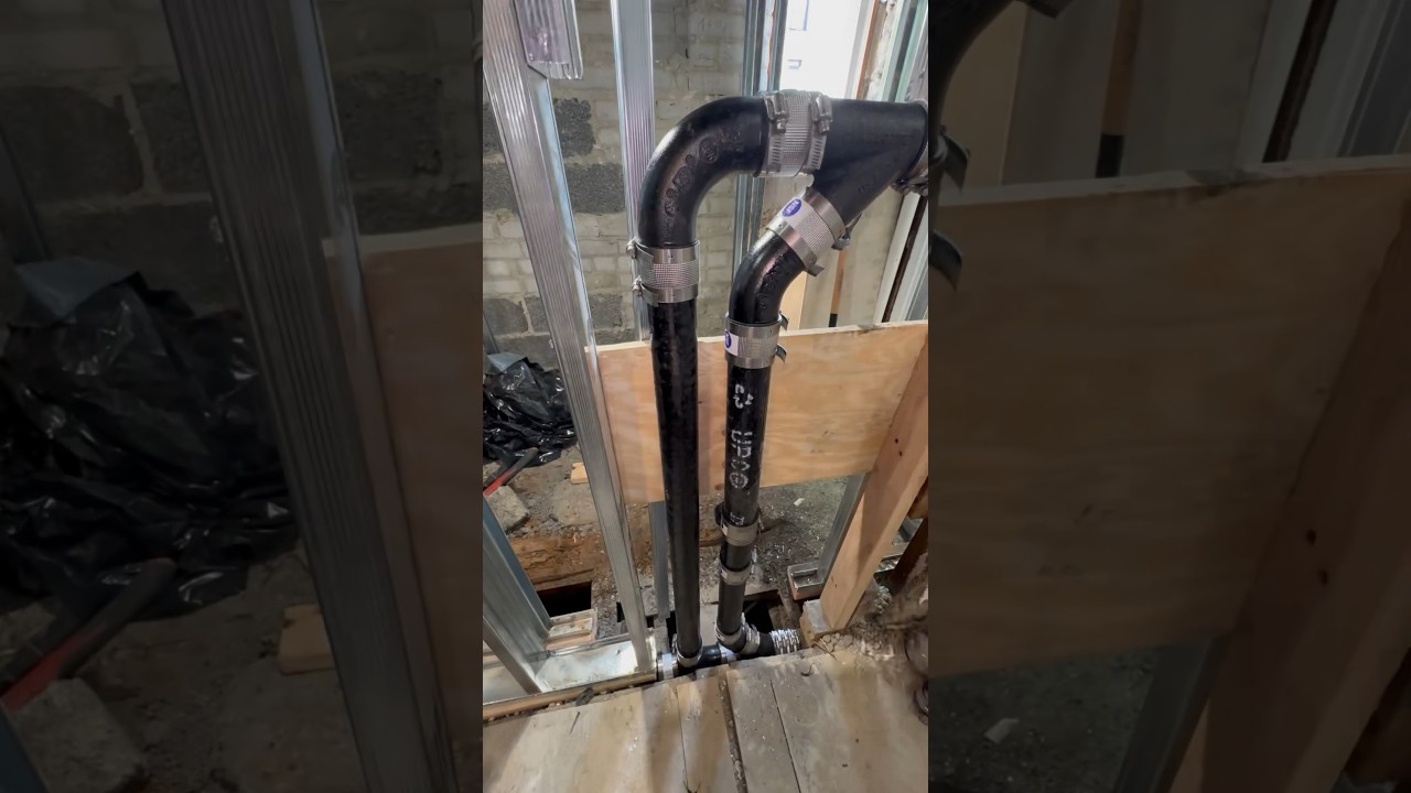 Ремонт ванной комнаты с безмуфтовой разводкой труб #nyc #structuralengineering