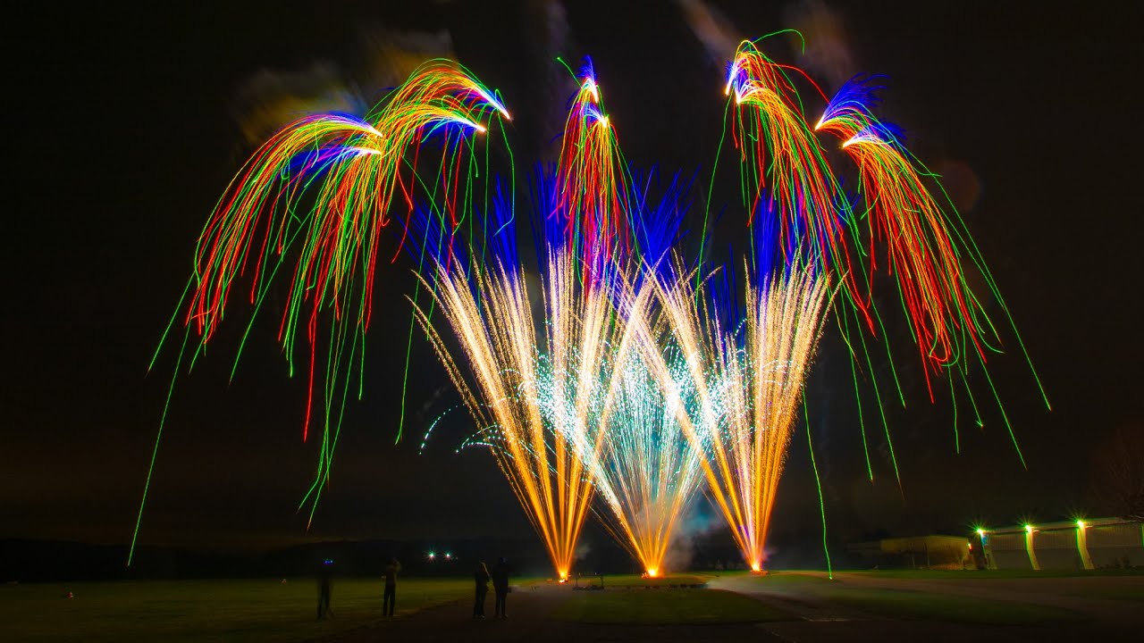 Das F2 Musikfeuerwerk beim Vorschießen von Pyrounion 2025