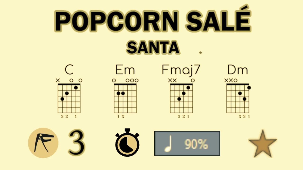 🎸 • SANTA • POPCORN SALÉ • 🎶 • ACCORDS & ARPÈGES ⏱️ X90 • ⭐
