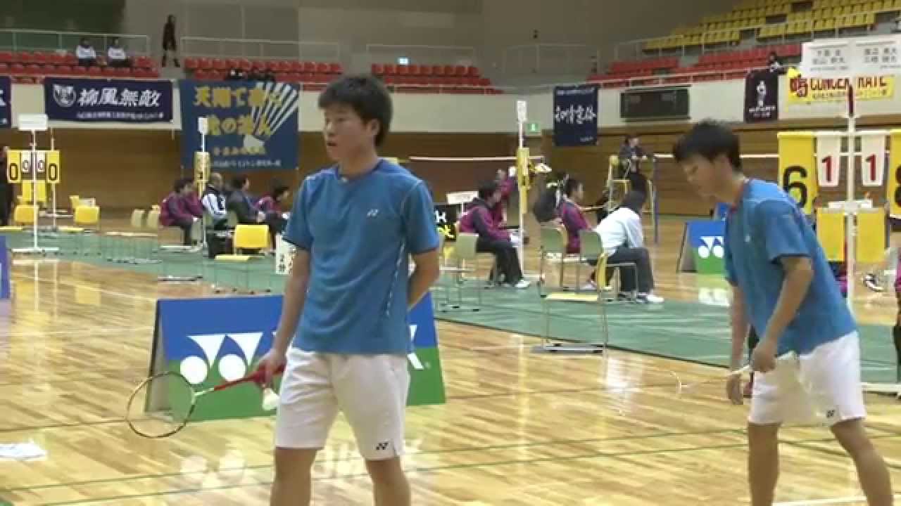 個人男子ダブルス決勝 下農/常山(東大阪大学柏原・大阪) vs 渡辺/三橋(富岡・福島)