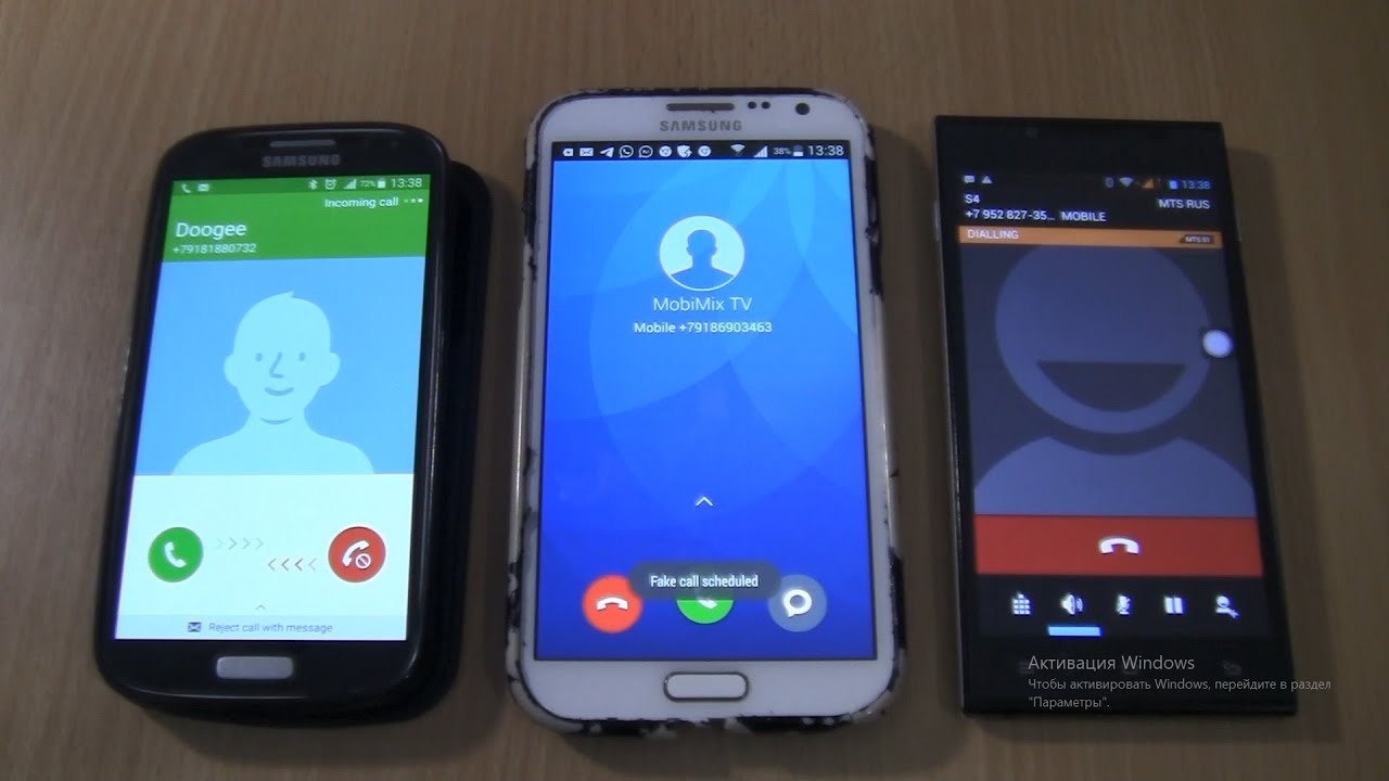Samsung Galaxy Note 2 MIUI incoming call via Fake call+S4+Doogee Incoming call &Outgoing call