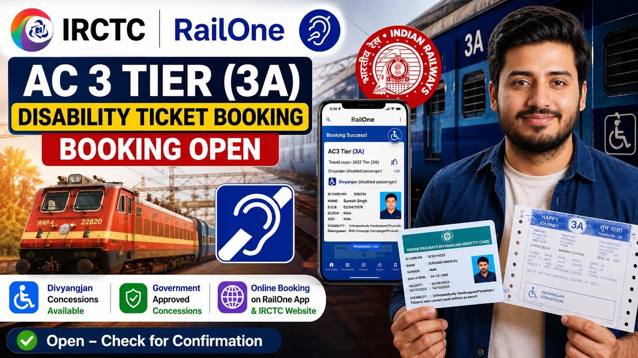 Divyangjan 3A Ticket Confirm Status | Railway App