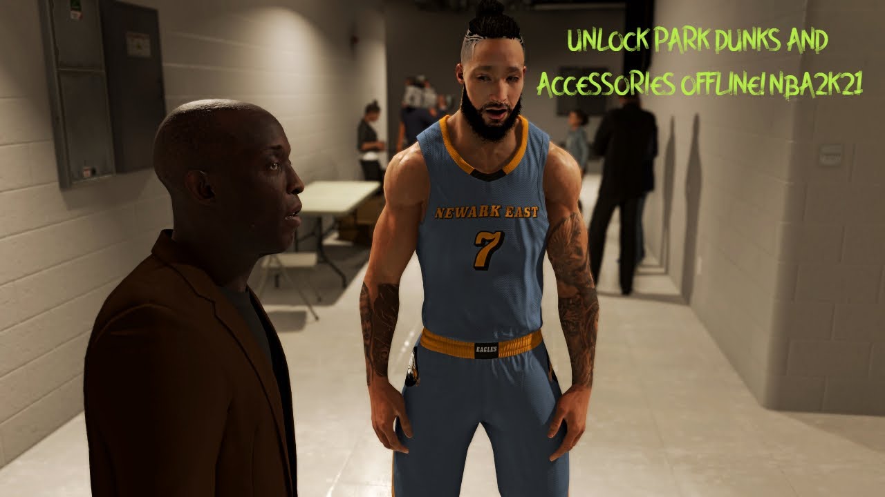 HOW TO EQUIP PARK DUNKS ANIMATION AND ACCESSORIES IN MY CAREER OFFLINE NBA 2K21.
