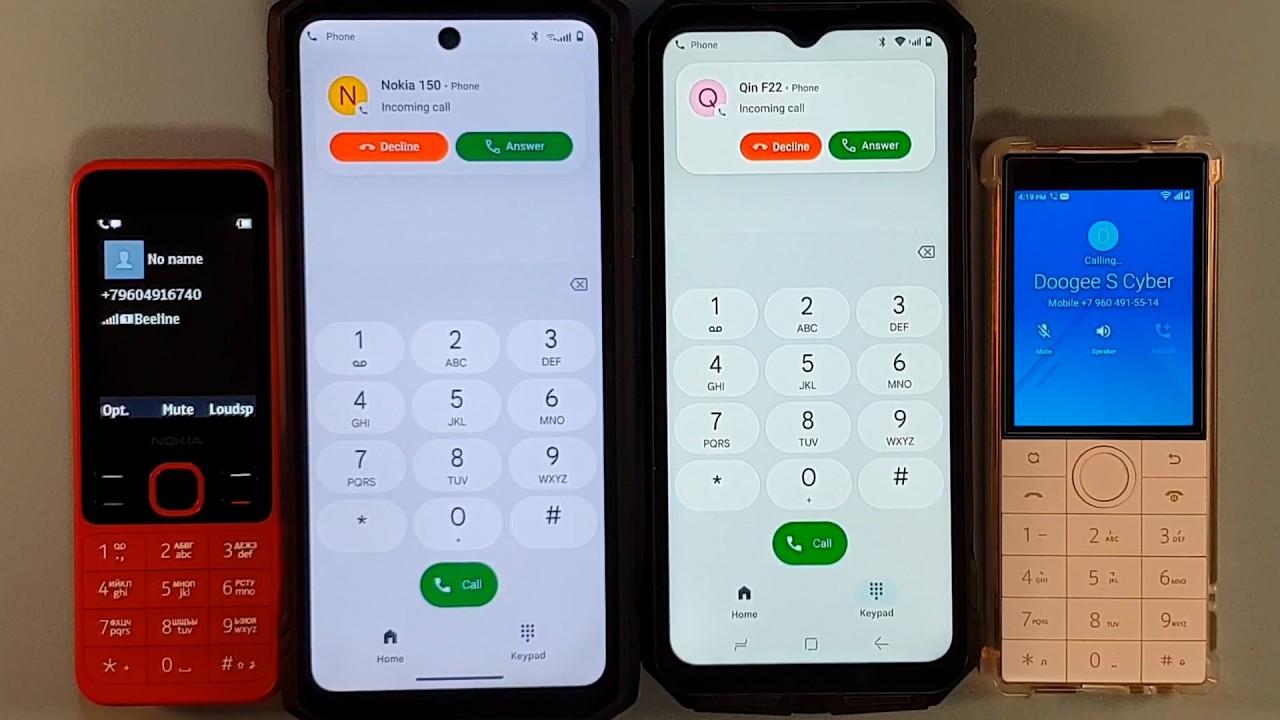 two big to small incoming call & outgoing call same time doogee s cyber nokia 15  qin f22