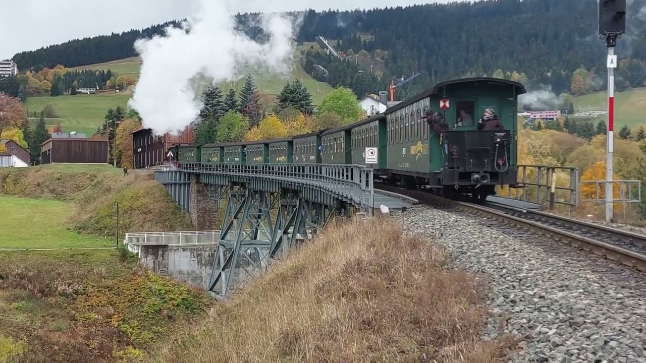 Fichtelbergbahn am letzten Betriebstag vor der Winterrevision am 31.10.2023