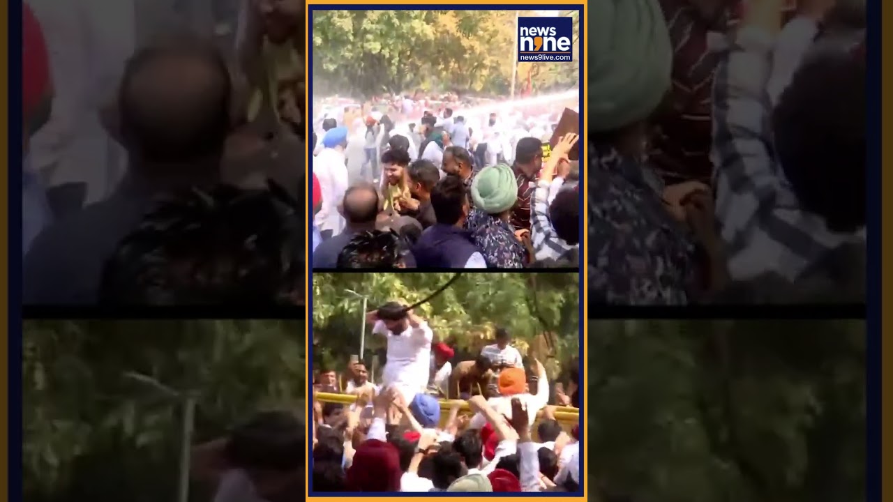 Punjab Congress Protest in Chandigarh: Police Use Water Cannons to Disperse Crowd