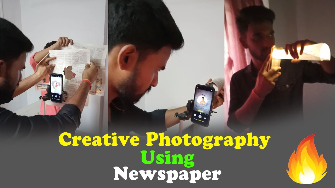3 Creative photography idea at home with newspaper | Creative mobile photography ideas at home